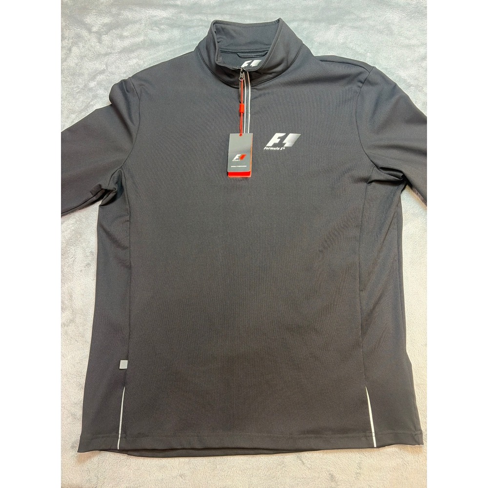 Formula 1 F1 Technical 1/4 Zip Sweatshirt Mens Large Black Racing Pullover NWT